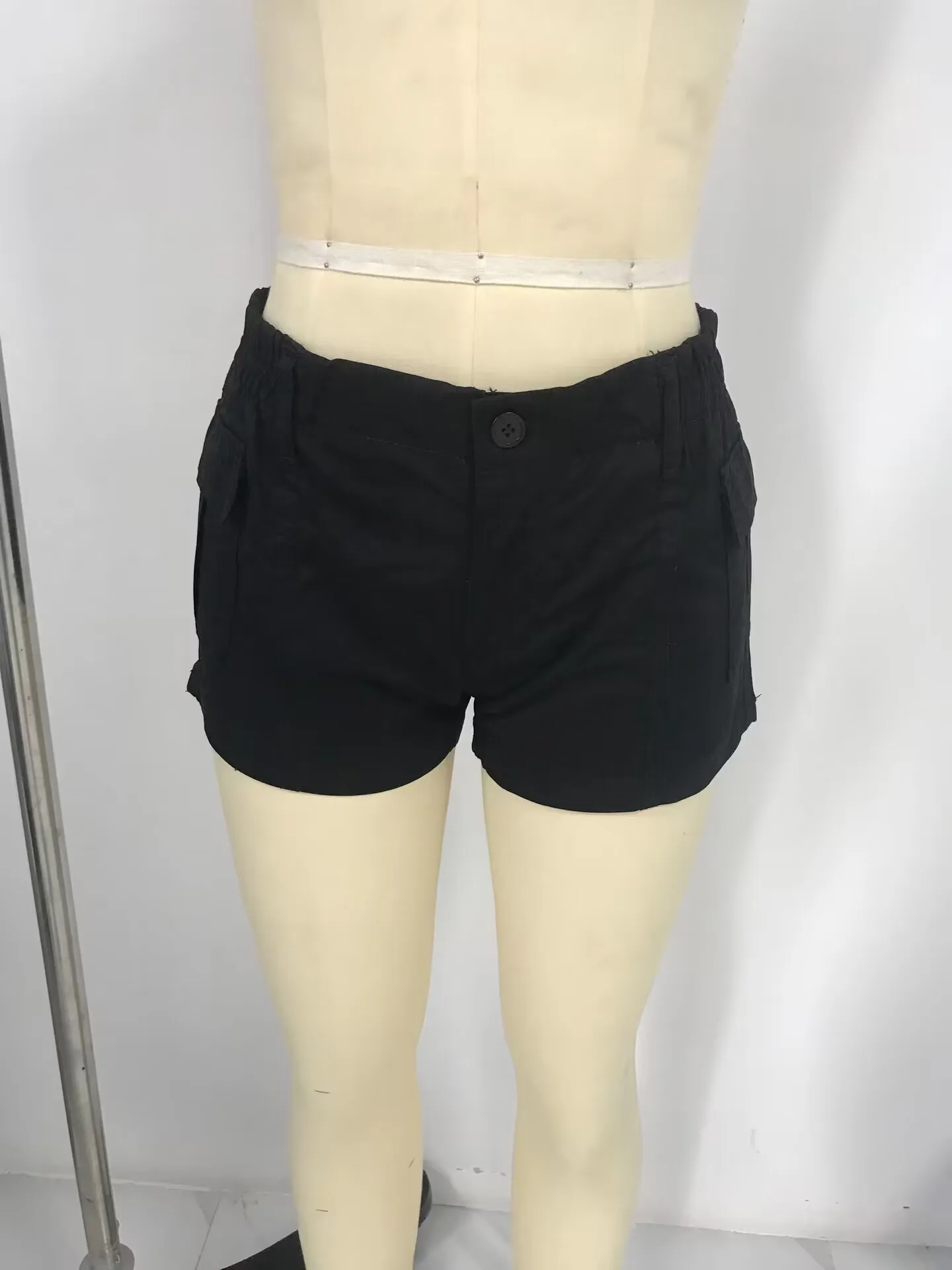 Y2k  Shorts for Women Fashion Vintage Solid Color Low Rise Denim Short Summer Casual Sexy Jeans Short Pants with Packets