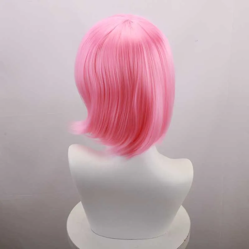 Parrucca Bob rosa stile universale Parrucca anime Parrucca cosplay in rete interna rosa di seta ad alta temperatura