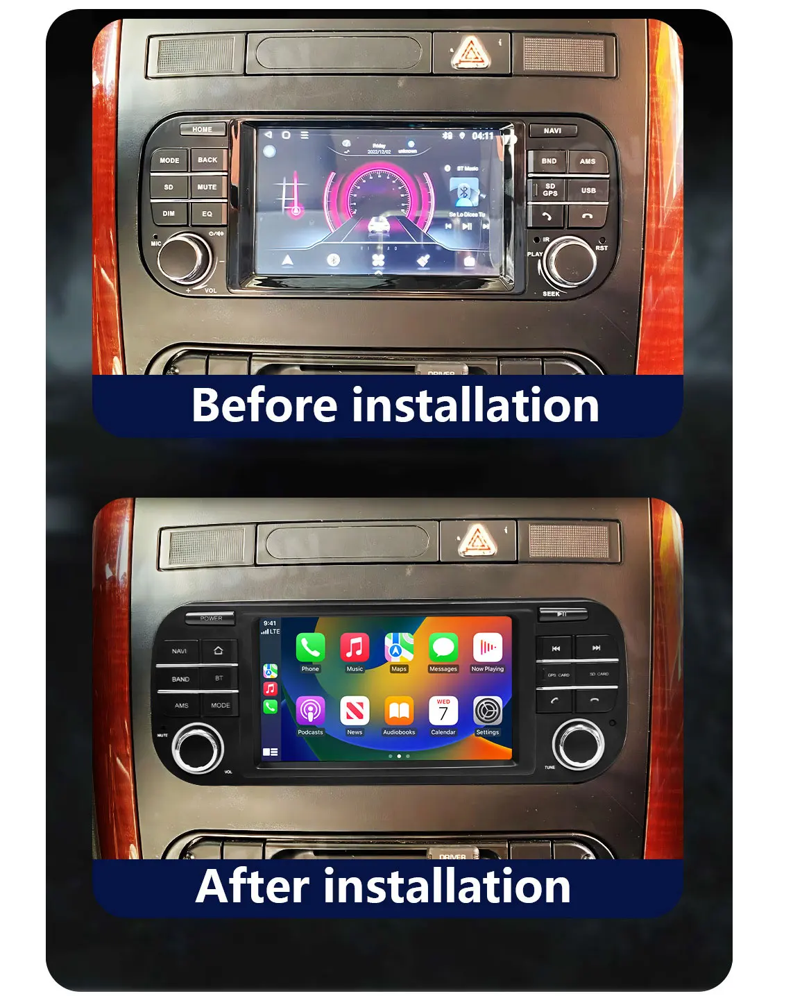 Carplay Upgrade For Jeep Wrangler Liberty Grand Cherokee Dodge Chrysler GPS WIFI Auto Android Handsfree Vedio Media Autoradio FM