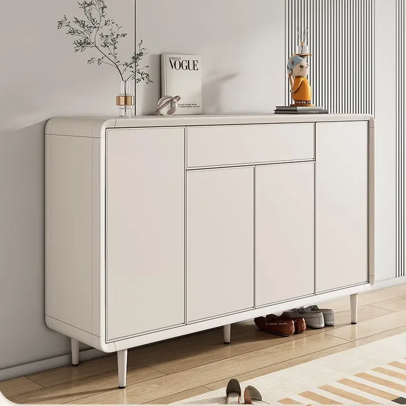 for Cream Wind Aluminum Alloy Shoe Cabinet Household Door Porch Cabinet Outdoor Waterproof Sunscreen Foyer Balcony Locker