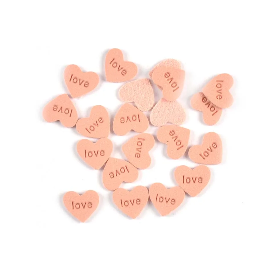 50pcs 14.5x13mm Mluticolor Heart Shaped Embossed Labels For Clothes Sewing Accessories DIY Crafts Kid Bag Garment Washable Tags