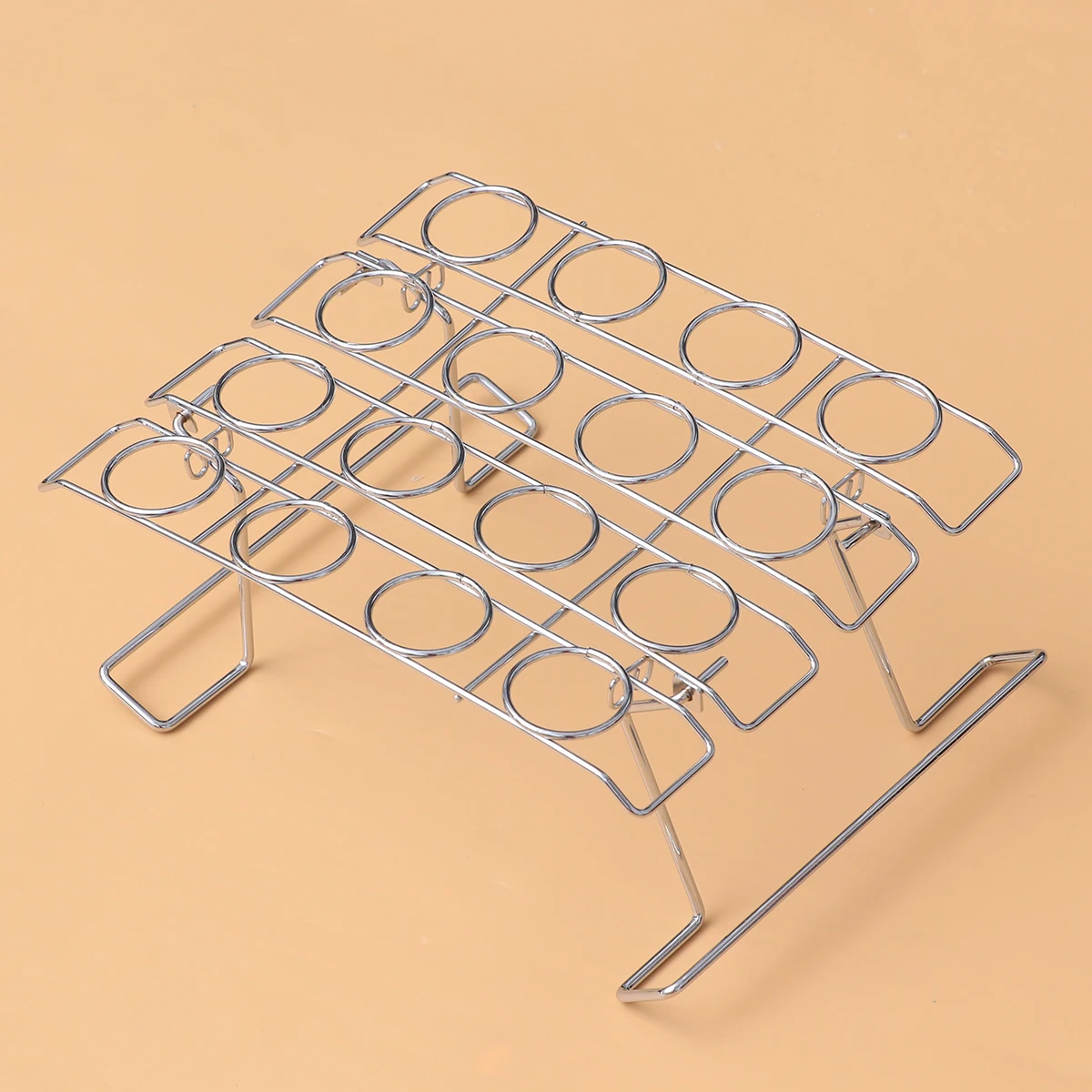 

16-Cavity Stainless Steel Ice Cream Cone Holder Foldable Dessert Display Stand Cupcakes Baking Rack for Home Cafe Dessert Shop