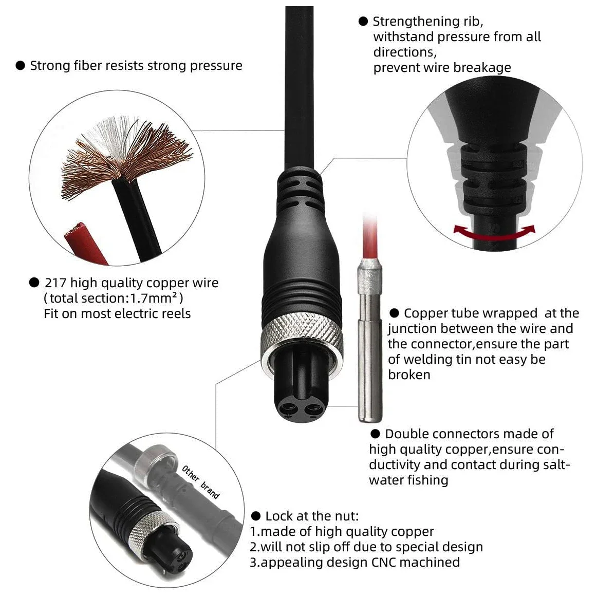 50 см 150 см воздушный шнур для аккумулятора BM для Daiwa Tanacom Shimano BeastMaster Ecooda DRAGON Электрический кабель питания