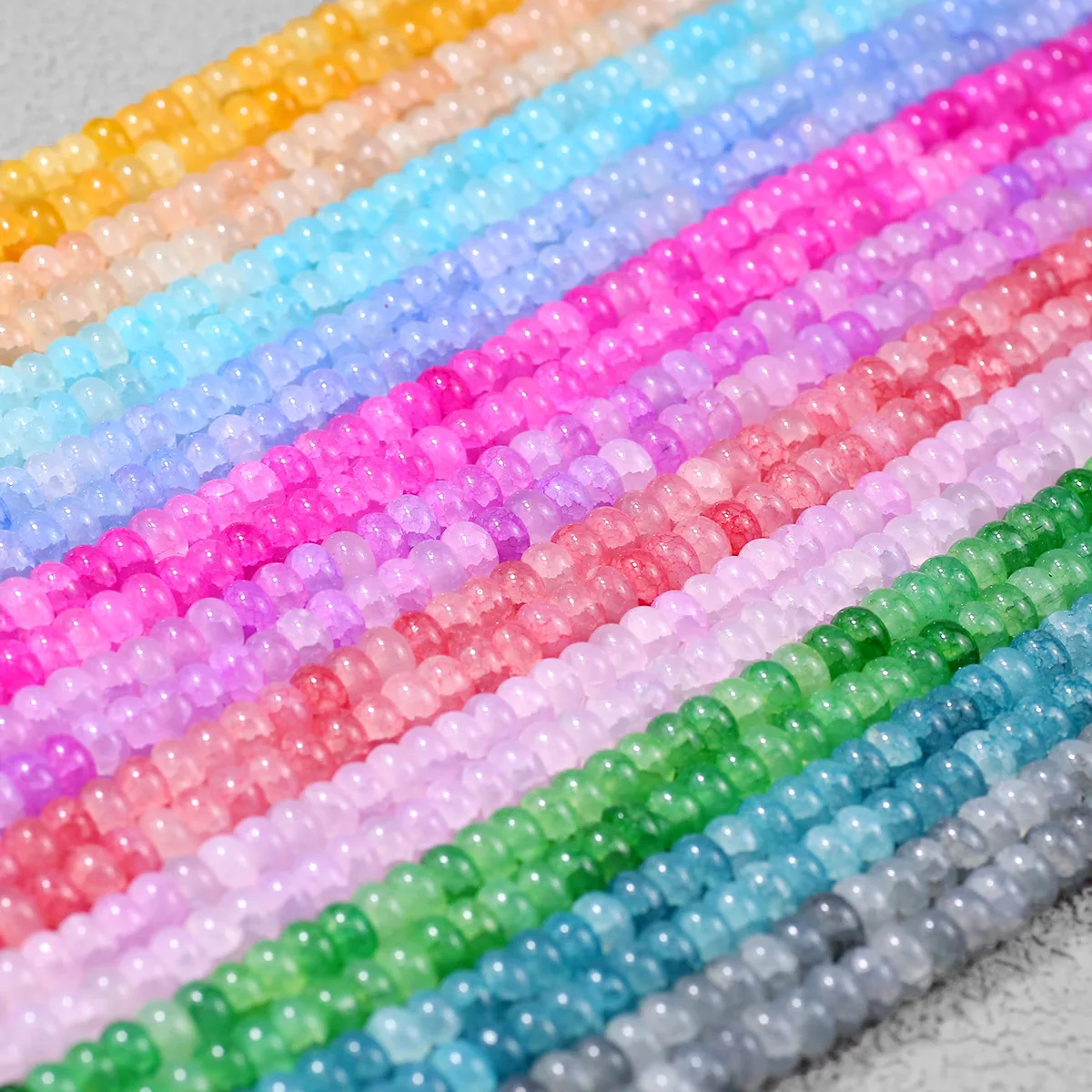 

Water-stained abacus beads Flat Round Glass Spacer Loose Beads For Jewelry Bracelets Necklace Making DIY Accessories 5×8mm