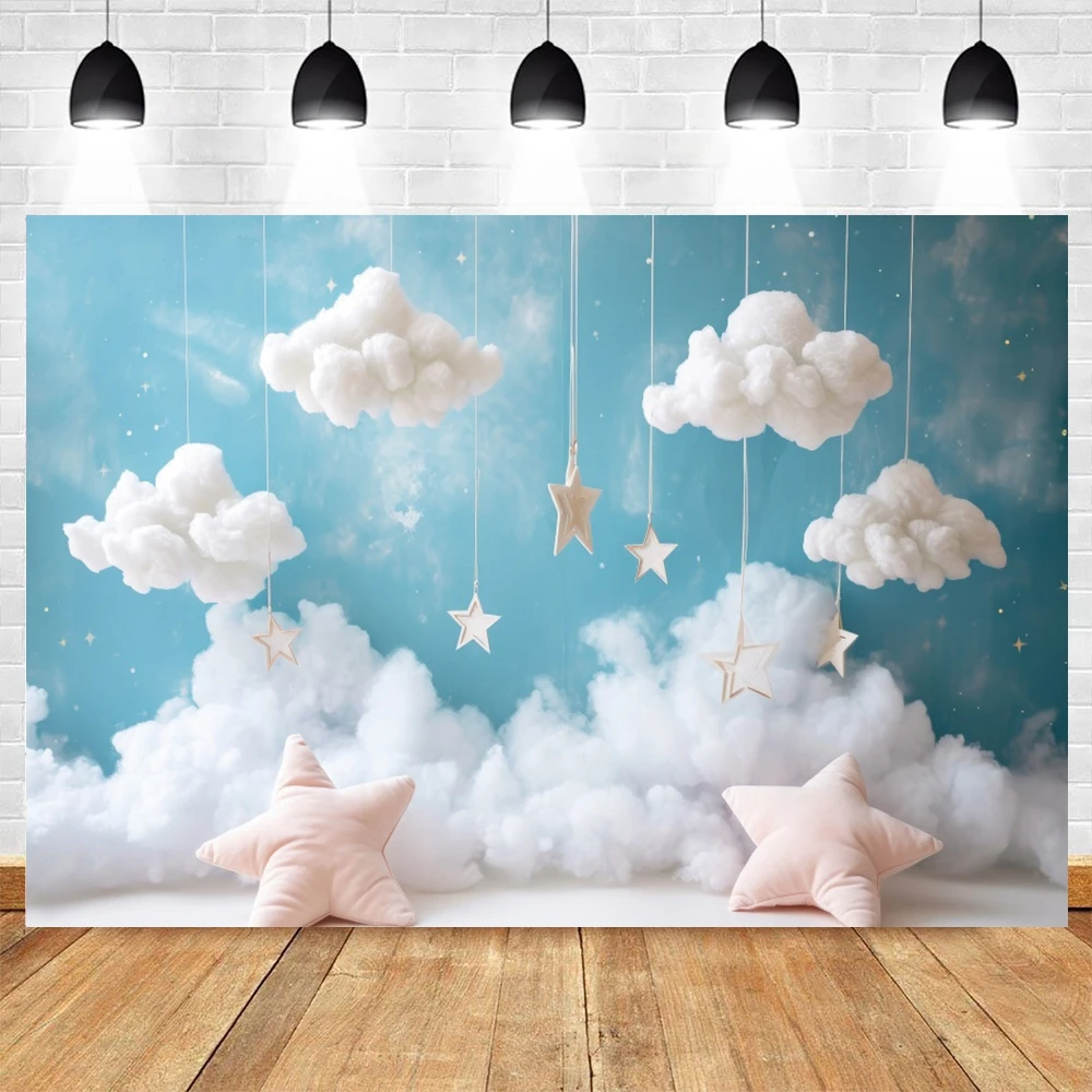 Newborn Baby 1st Birthday Party Backdrop Balloons Girl Boy Baby Shower Cake Smash Photography Background Decor Photo Studio Prop