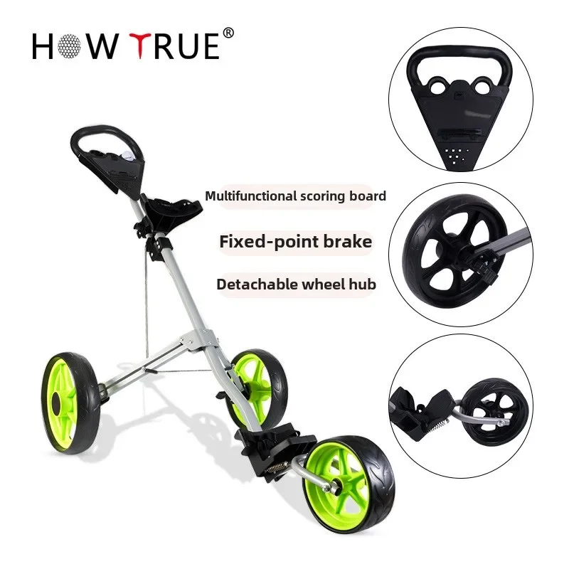 Manufacturer wholesale golf cart three-wheeled cart, portable foldable golf cart supplies Easy assembly Fixed point braking