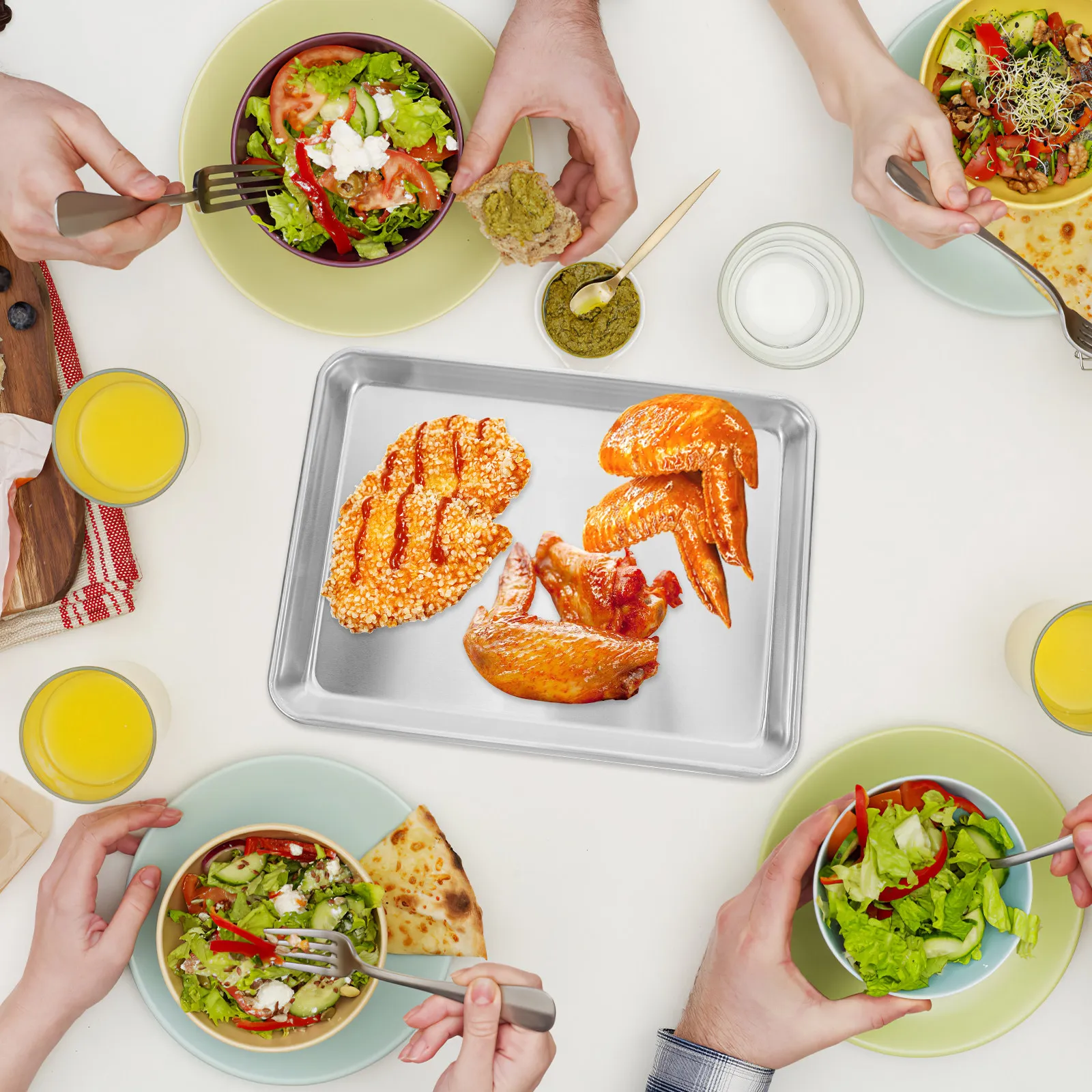 

Алюминиевая форма для выпечки 35x22x5 см, сверхпрочная, с плоским дном, для гриля, запекания, приготовления на пару, подходит для мытья в посудомоечной машине, для коммерческого и домашнего использования