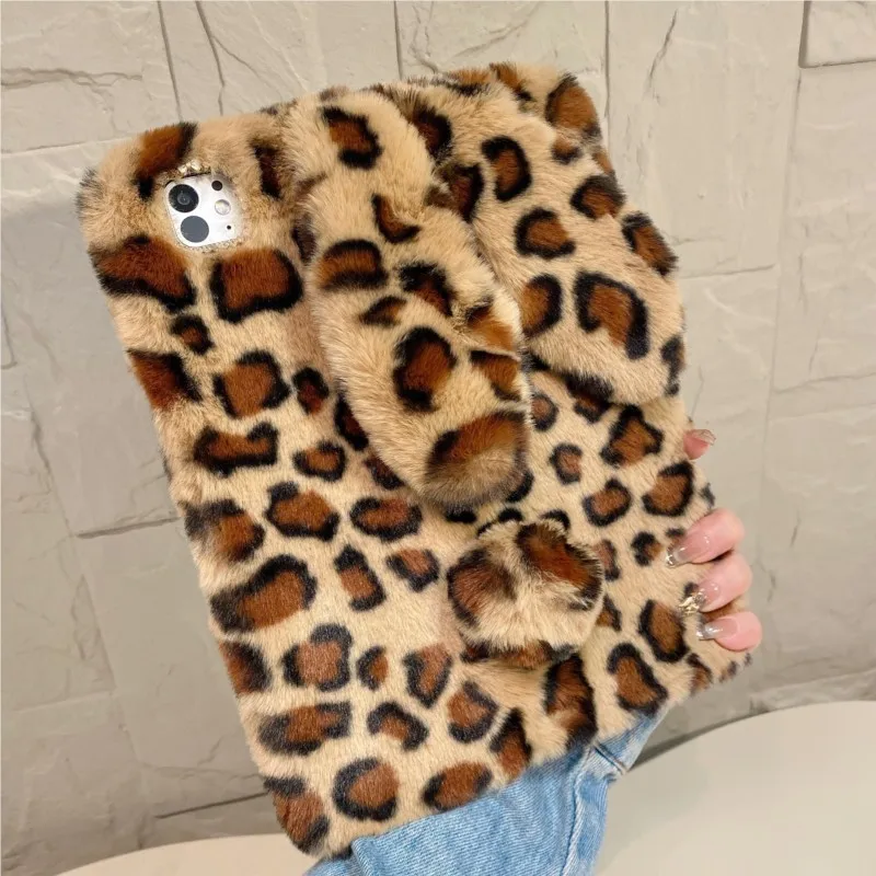 

Leopard Fluffy Bunny Tablet Case For Xiaomi Pad 5/5 Pro/6/6 Pro 11in Pad 5 Pro/6S Pro/POCO Pad 12.1-12.4in with Pen Holder Case