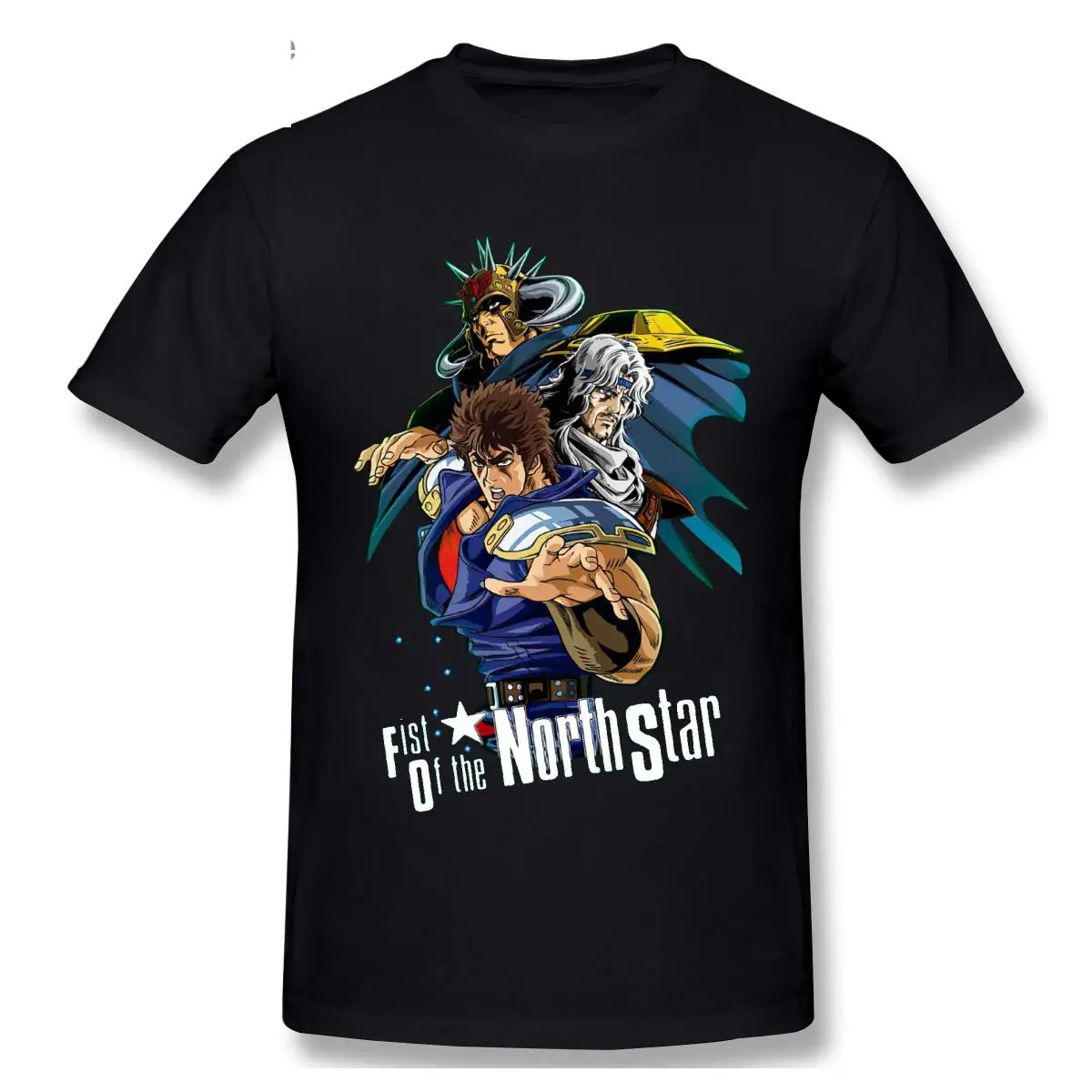 2021 Fashion Graphic T-shirt Cartoon Anime GUERRIERO HOKUTO NO KEN Short Sleeve Casual Men O-neck 100% Cotton T shirt Tees Top