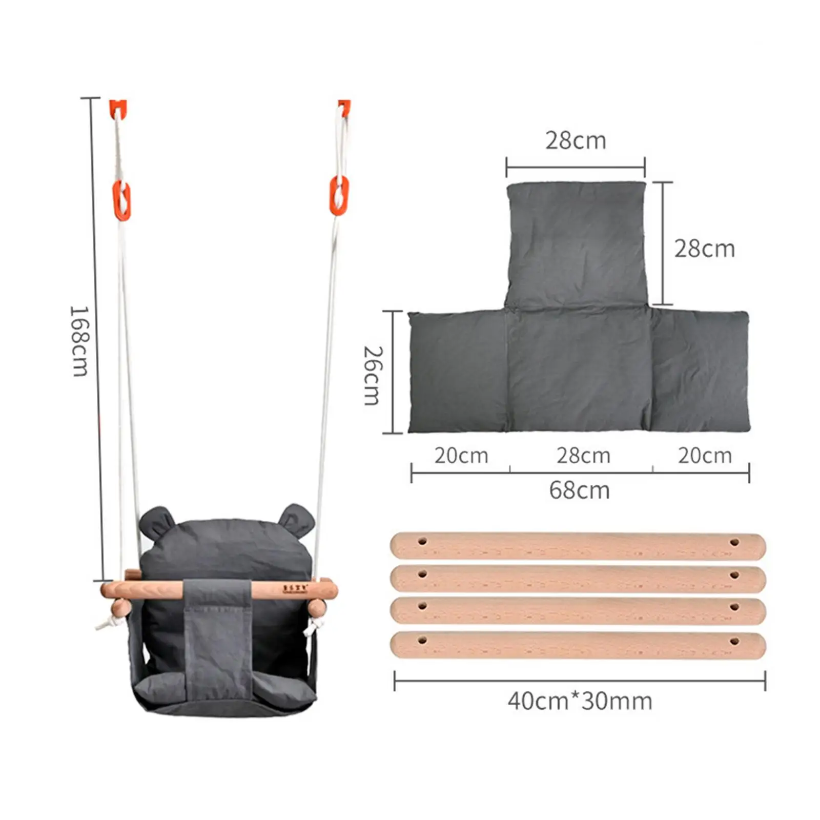 Asiento de columpio para bebé, hamaca segura, juguete deportivo y juguetes para jugar al aire libre para patio trasero