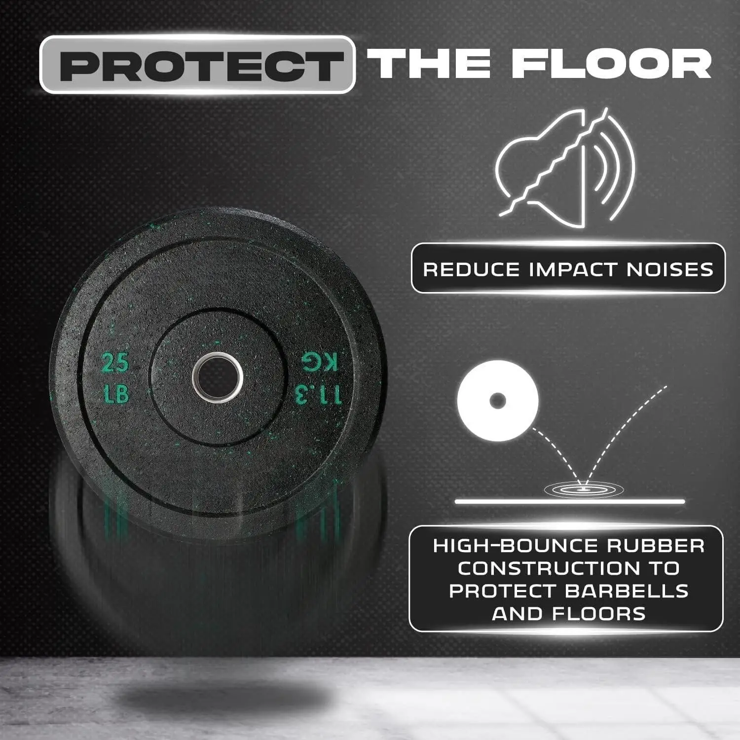 لوحة ممتصة للصدمات مقاس 2 بوصة، لوحة وزن مطاطية أوليمبية 10-190 رطل مع محور فولاذي لرفع الأثقال وتدريبات القوة وصالة الألعاب الرياضية المنزلية والأقل