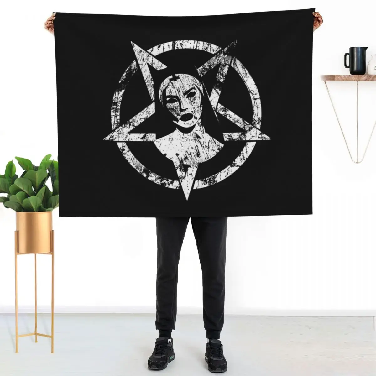 Official Satanic Nun Throw Blanket for babies Decorative Beds Polar Sofa cosplay anime warm winter Blankets