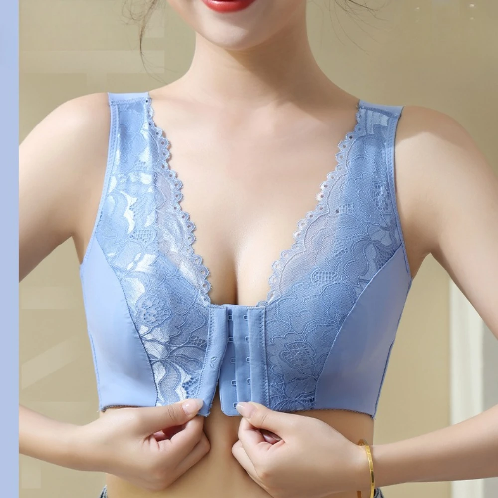 

Seamless Front Button Bras Without Steel Rim Plus Size Full Coverage Fashionable Comfortable Soft Breathable