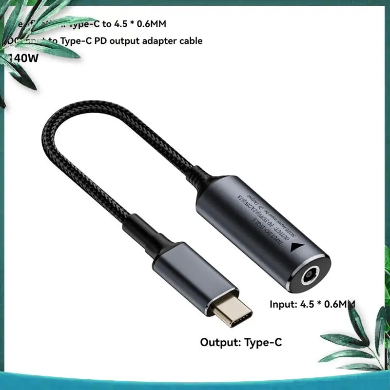 (NEW) 1 40W DC Laptop Charger 5V 9V 20V DC 4.5X0.6Mm Female To USB C Type C PD Power Adapter Converter Fast Charging Cable