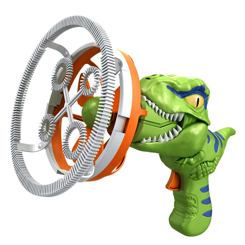 Kids Viral Dinosaur Bubble Machine with Fan Soap Liquid Blower Spinning Windmill USB Rechargeable for Beach Park Party Favors