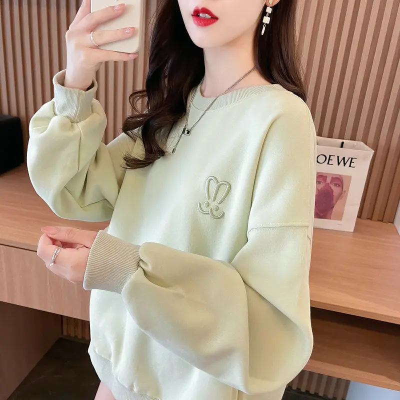 Women Clothing Pullover Long Sleeve O-neck Youth Lively Bright Easy Close to the People Wild Popularity Comfortable Leisure