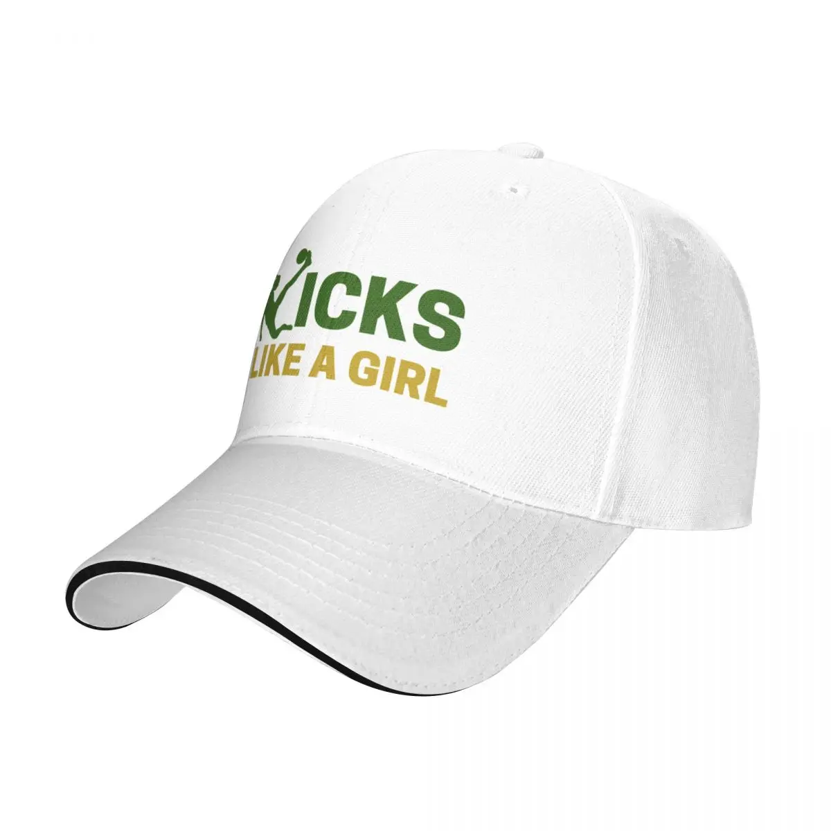 Kicks Like A Girl - Green & Gold Baseball Cap Visor Cosplay Boy Women's