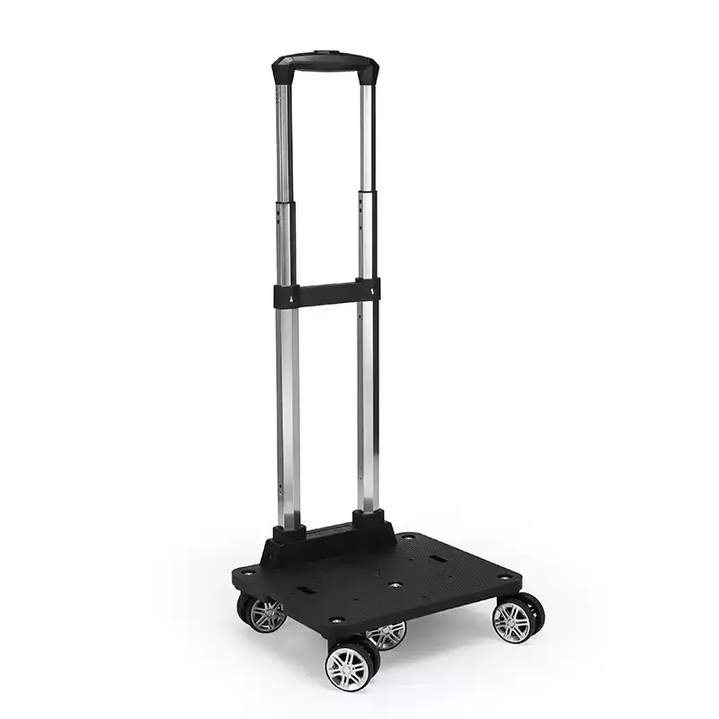 Foldable Stair‑Climbing Hand Trolley, Aluminum Telescopic Handle Universal Wheel Dolly for Tool Bag