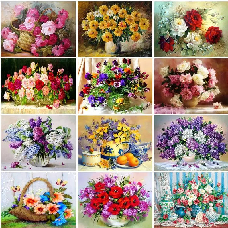 GATYZTORY Diamond Embroidery Sale flower Rhinestones Pictures Diamond Painting Full Square Mosaic Kit Home Decor gift