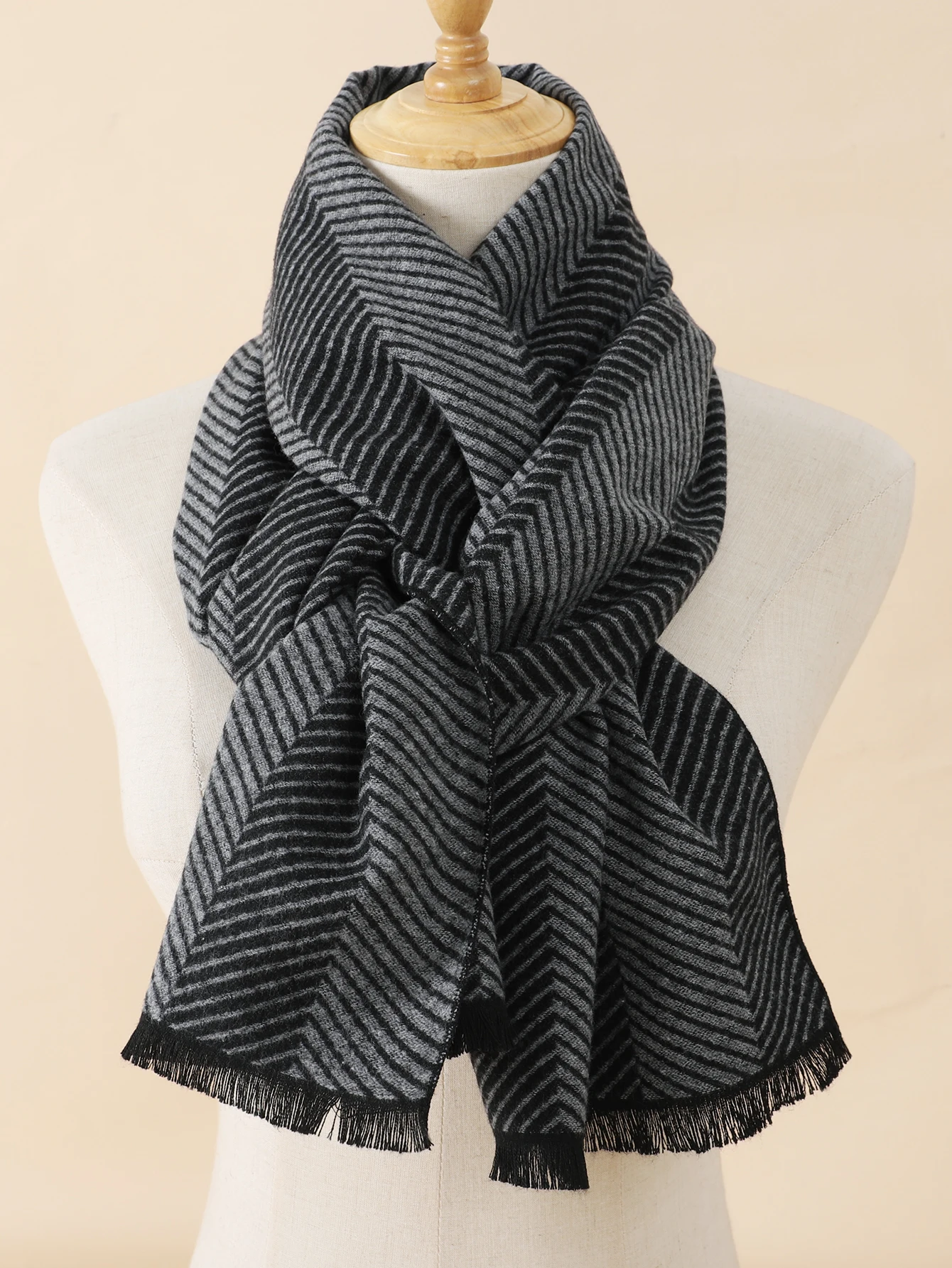 Écharpe à carreaux d'hiver Design hommes cachemire Pashmina chaud châle dame enveloppement gland foulards tricoté couverture épaisse 2025