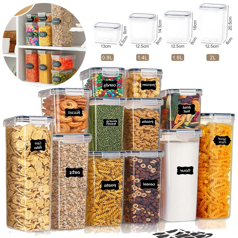 

7PCS Air Tight Food Storage Containers with Pantry Organization and Storage Containers Set for Cereal Dry Food Flour and Sugar