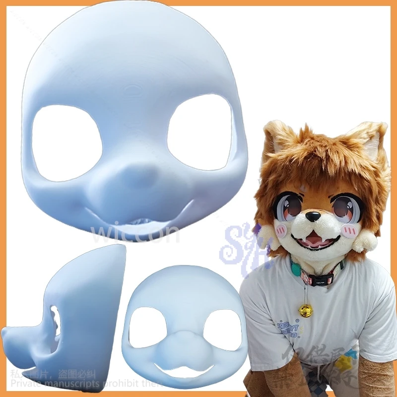 

Anime Kemono Dog Fursuit Base Cosplay Kawaii 3D Polylactic Acid Head Base Skull Furry Furrsuit Puppy Headwear Kigurumi Halloween