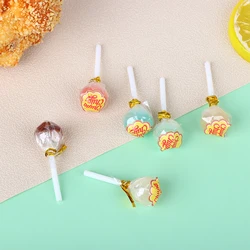 6pcs/1pc 1:12 Snacks Candy Bear Lollipop Doll House Toy Dollhouse Miniature Resin Food Kitchen Livingroom Supplies Children Gift