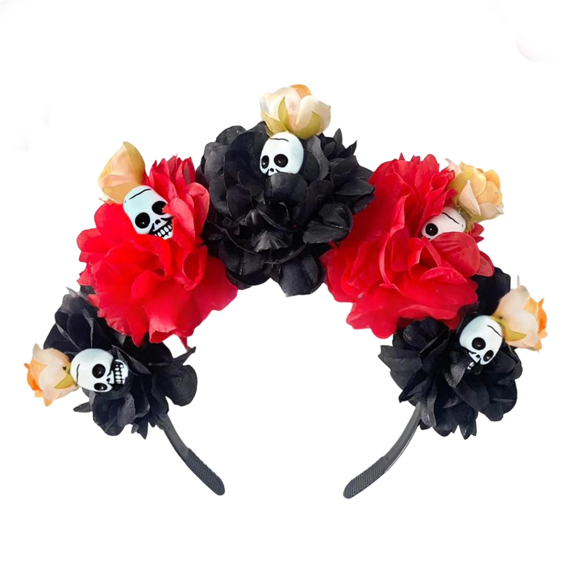 

Day of the Dead Floral Crown Headpiece Dia de los Muertos Mexican Sugar Skull Hair Accessories for Halloween Party Cosplay