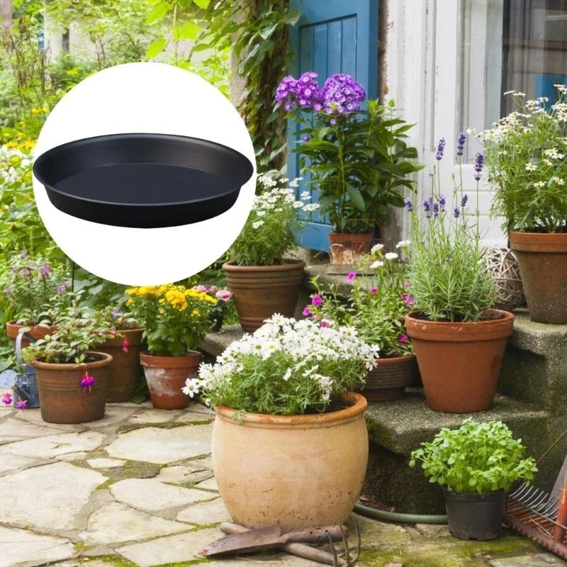 

Matte Black Plant Saucers Flower Pot Water Drip Tray For Houseplants and Flower
