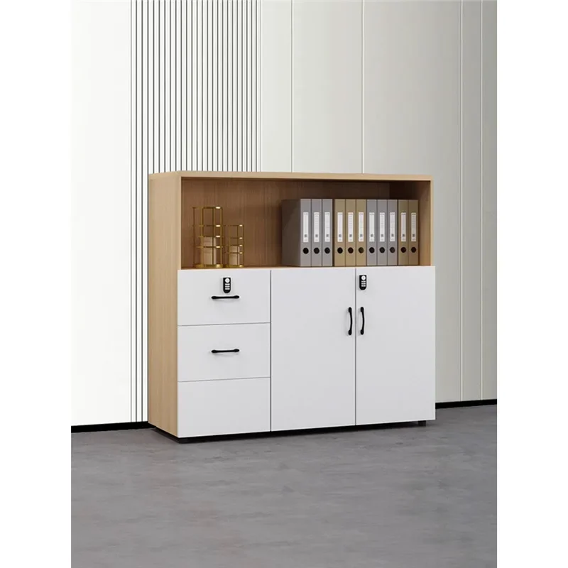 Office Low Cabinet File Wooden Drawer Locker Desk Partition Wall Locked File
