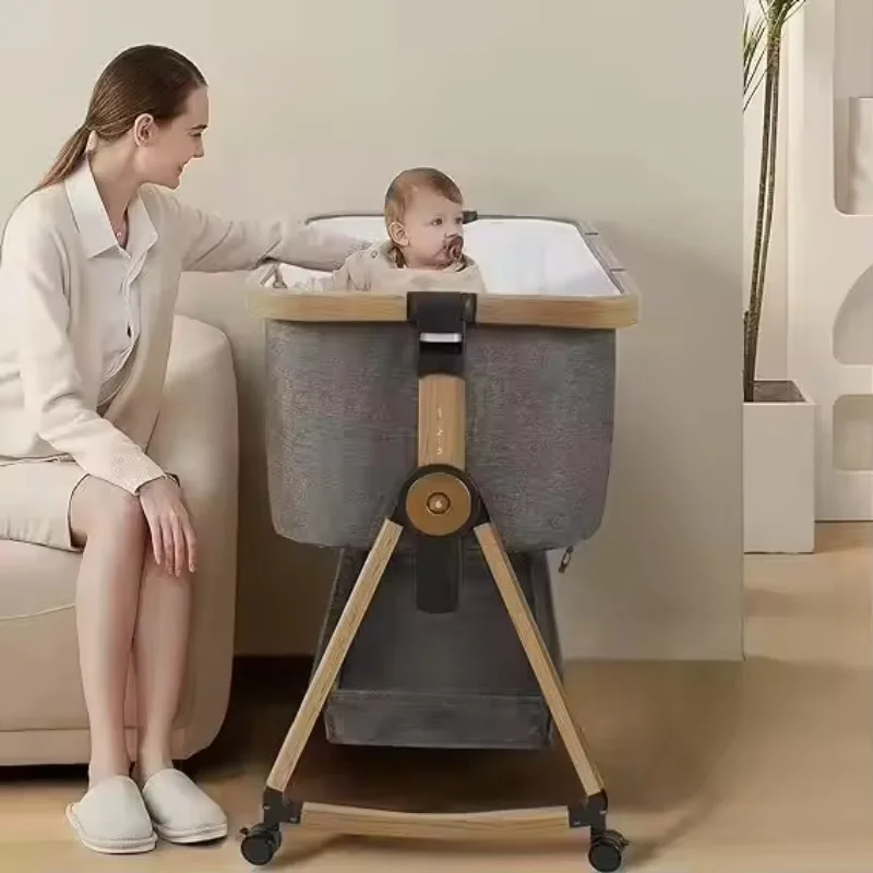 2026 Playkids Aluminium Baby Cot Crib Folding Baby Bed Cradle Portable New Cradle For Baby Kids' Cribs