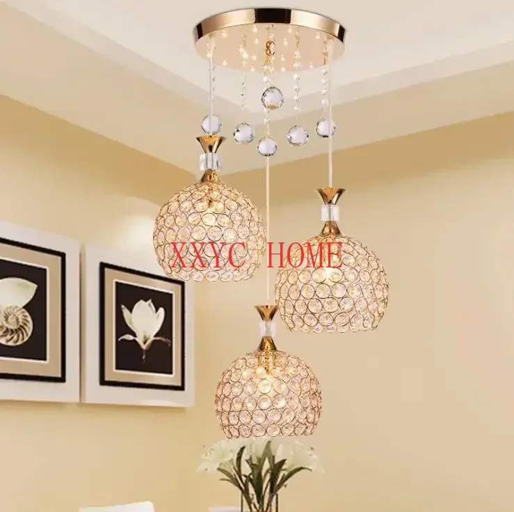 

Dining room lamp Pendat Lamp three head led modern simple bar bedroom single head creative dining room crystal meal chandelier