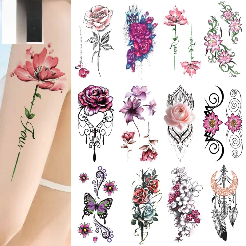 Fabricante de pegatinas de tatuaje impermeables de medio brazo en Stock, venta al por mayor, símbolo, tótem, esqueleto Animal, tatuajes de Anime pequeños