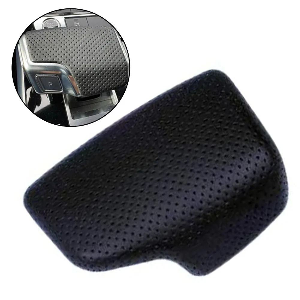 For A5 S5 Center Console Trim Gear Shift Knob Cover Plush Suede Accents Perforated Leather Insert Carbon Fiber Print