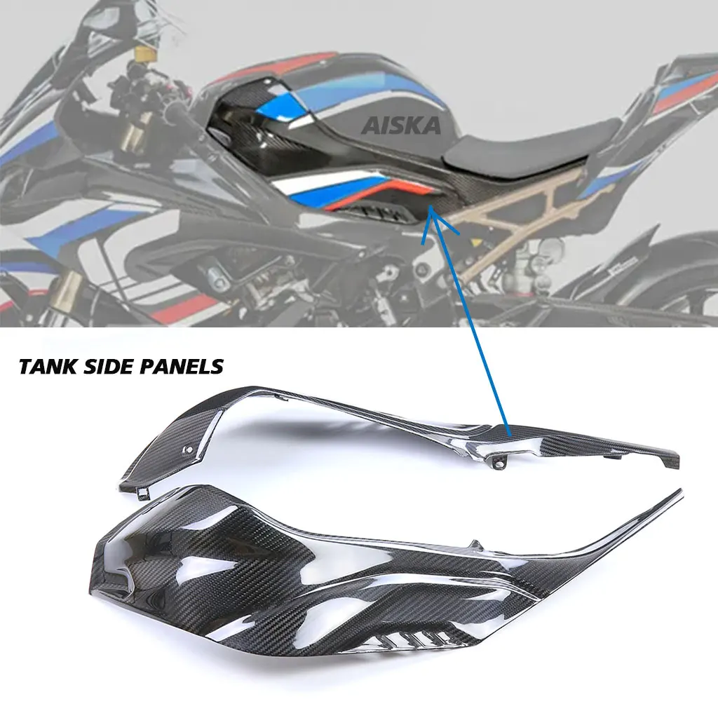 Real Carbon Fiber Motorcycle Tank Side Panels Fairing Covers For BMW S1000RR S1000R M1000RR  M1000R 2019 - 2021 2022 2023 2024