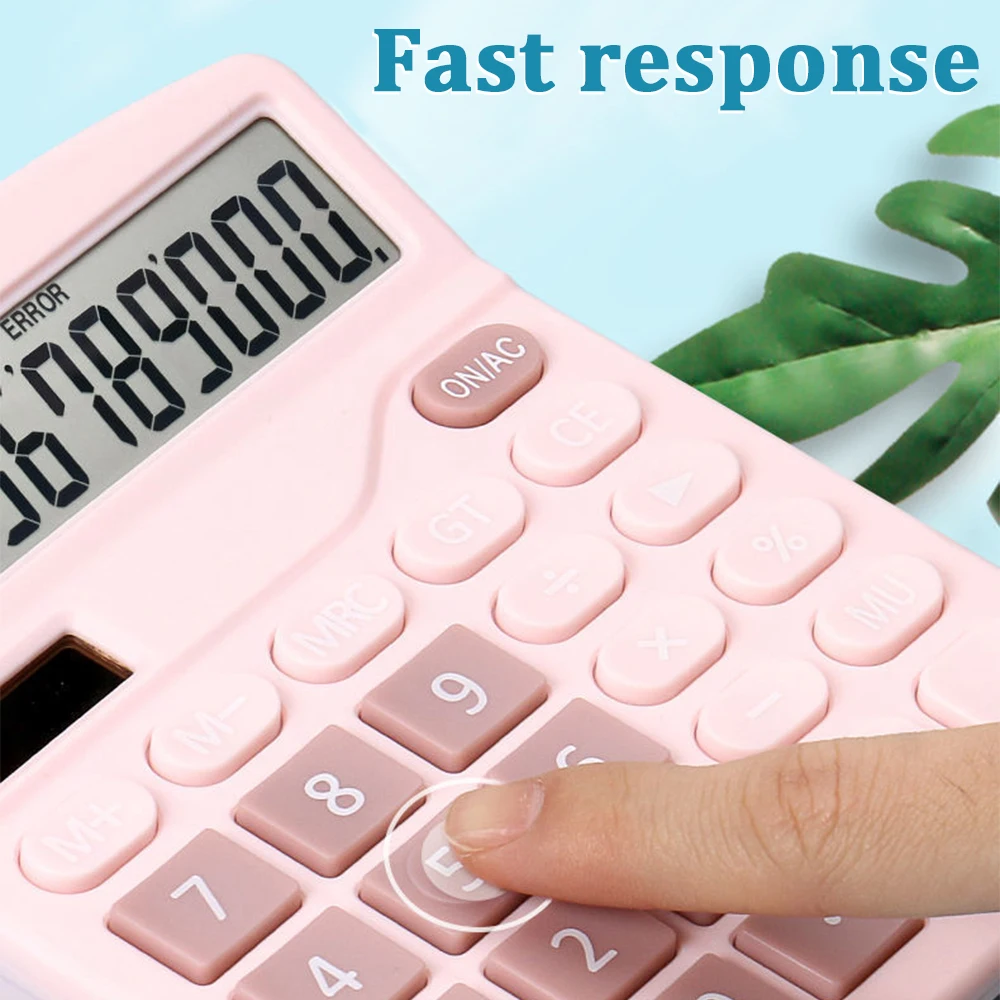 1 PCS Solar Calculator Dual Power Supply Calculator Desktop Office Computer Fashion Exam Cute Calculator