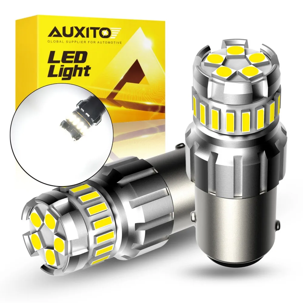 

AUXITO 2Pcs P21W BA15S BAY15D LED Canbus 1156 1157 P21/5W LED Bulbs DRL No Error 6500K Super Bright Car Reversing Lights Lamp