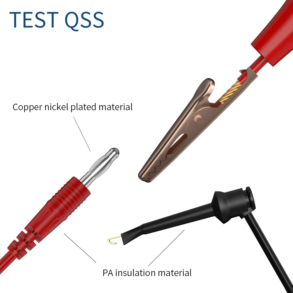 Imagem -06 - Qss-bnc Kit Adaptador com Chumbo de Teste Isolado mm Rotativo Masculino Banana Dupla Jack Qt0087