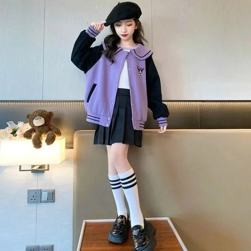 

Kawaii Kuromi Sanrio Student Cute Cartoon Jacket Comfortable Warm Sportswear Children Hoodie Birthday Gift for Kids