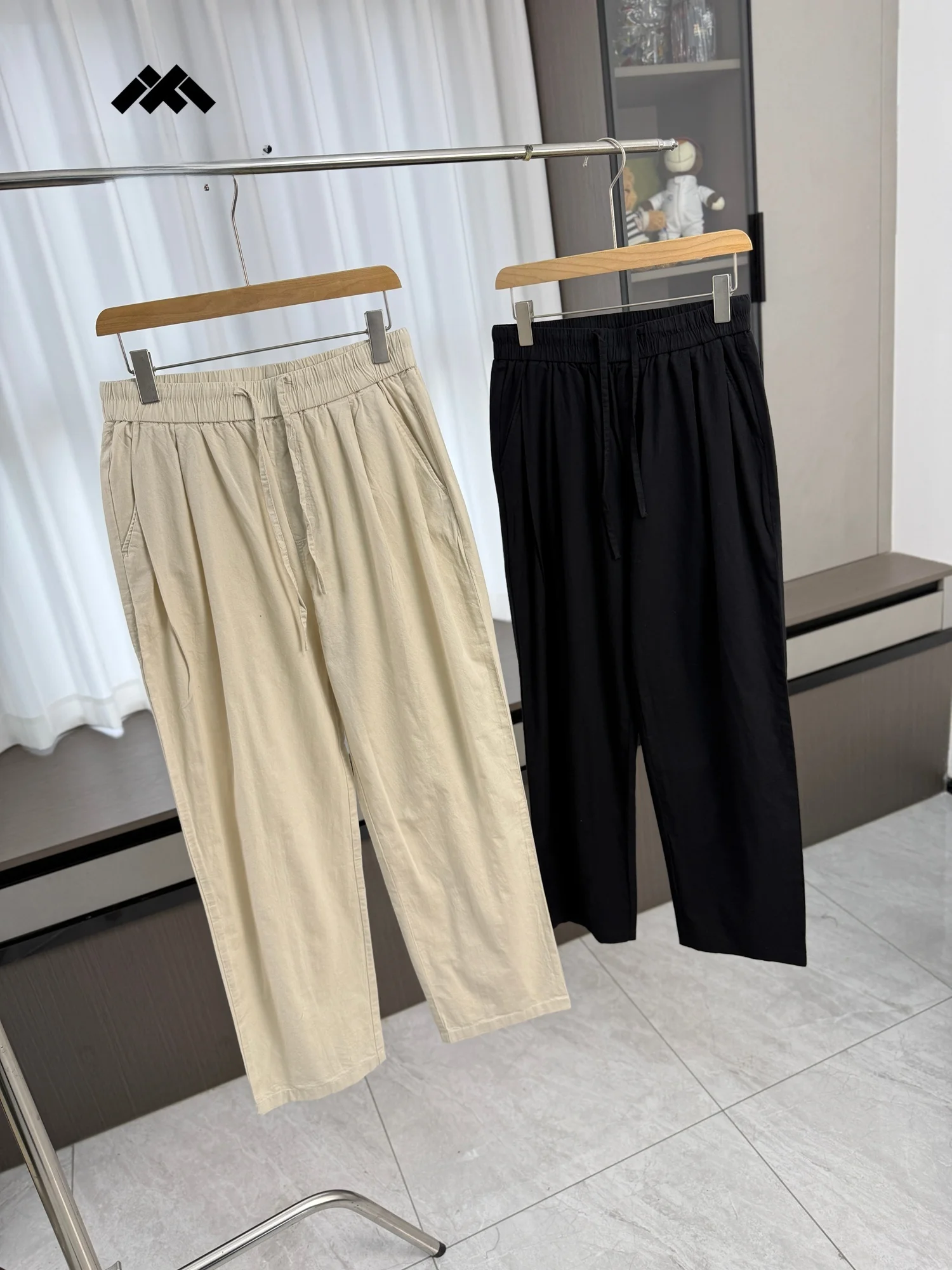 

Мужские повседневные брюки из 100% хлопка: дышащие, комфортные, свободного кроя, с эластичным поясом, зауженные к низу, для весеннего сезона и повседневной носки