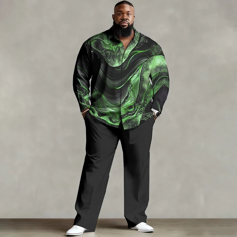 

Комплект рубашек больших и высоких размеров S-9xl (Развивающий элемент) — мягкий хлопок, стильные схемы призматического принта, легкий,