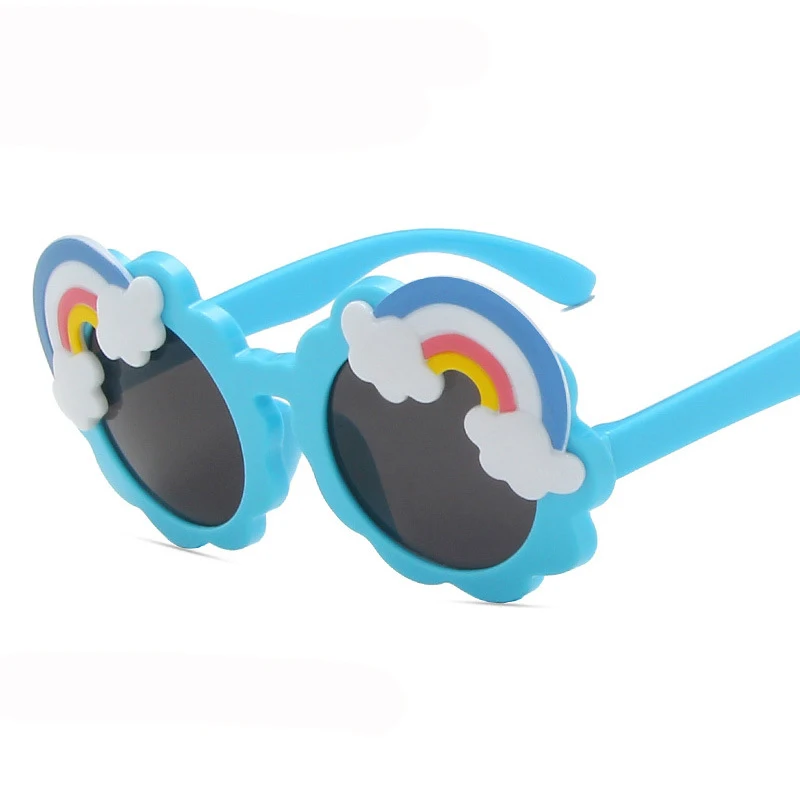 Fashion Animal Cartoon Rainbow Sunglasses Girls Boys Cat Eye Plastic Small Frame Kids Sun Glasses Child Goggle Cute Unique UV400