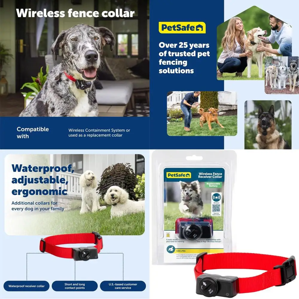 

Водонепроницаемый ошейник для дрессировки собак с батарейным питанием - 5 уровней коррекции, регулируемый для собак весом более 2,3 кг