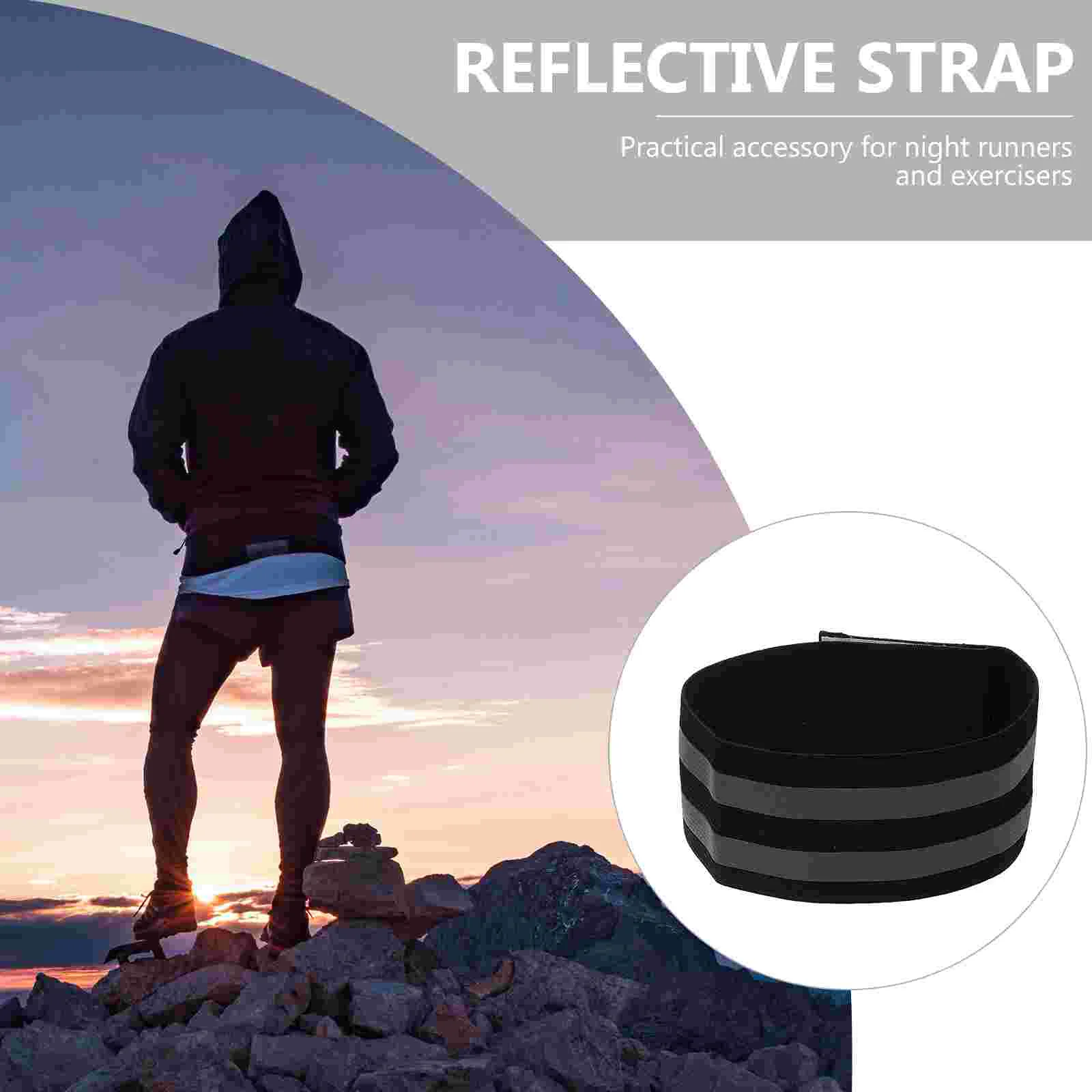 10 Pcs Walking Reflective Band Wristband Armband Night Safety Elastic Bands Belt Seat Black