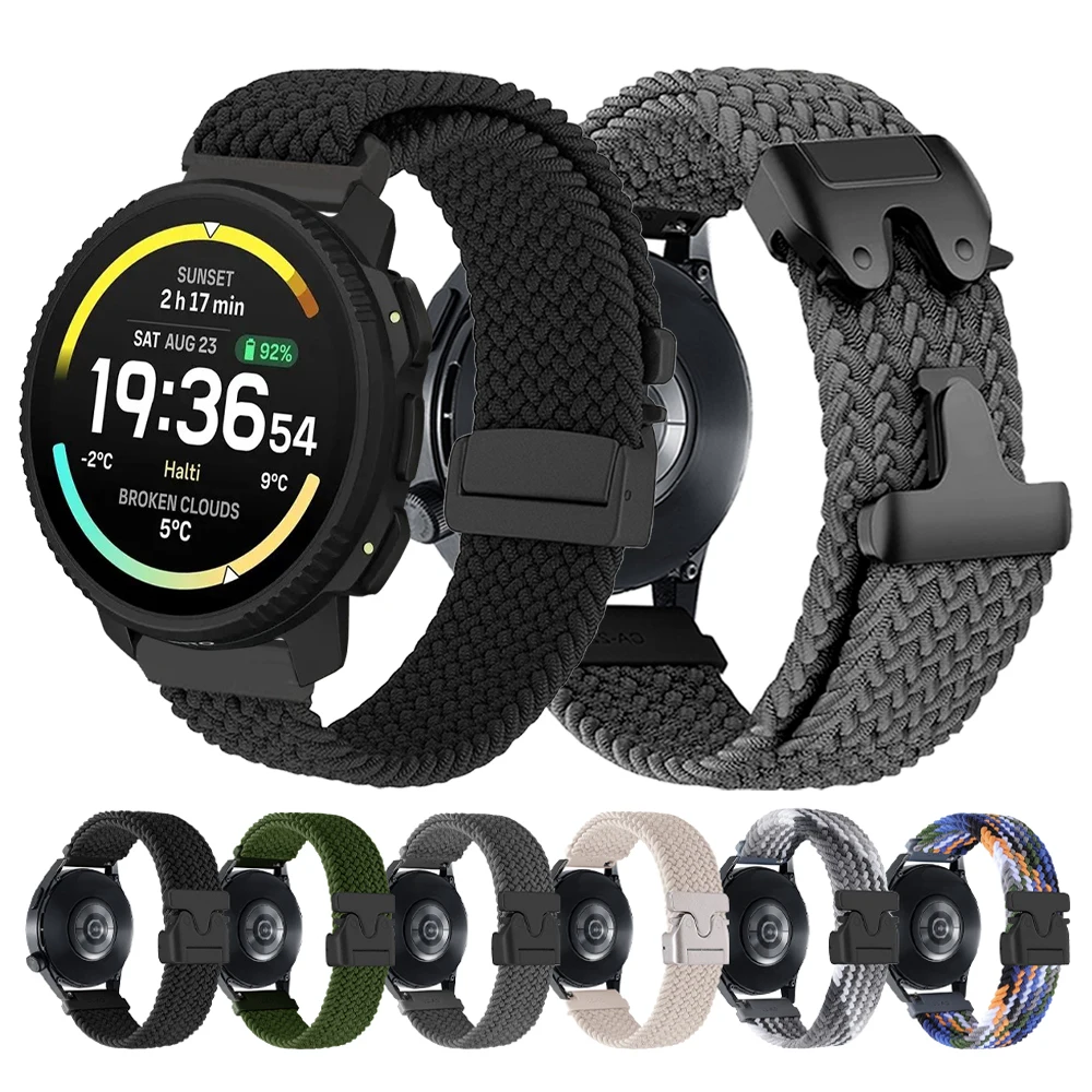Braided Band for SUUNTO VERTICAL 2/PACE 2 S/OCEAN/Run Nylon Parachute Buckle Bracelet Correa for SUUNTO 3 Fitness/5 9 PEAK Strap