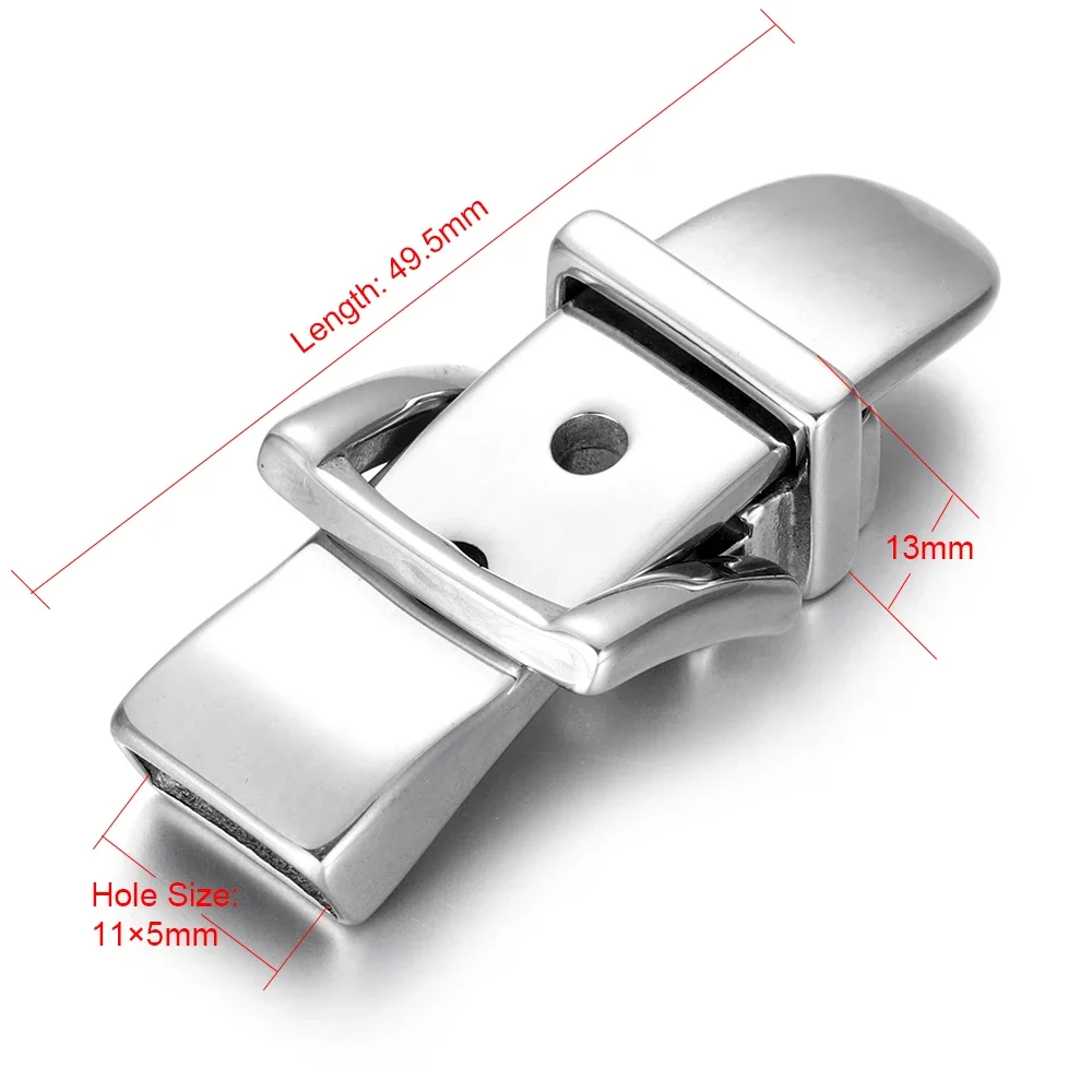 316L Stainless Steel Adjustable Buckle Closure Clasp DIY Bracelet Components Simulated Watch Band 11*5mm Jewelry Making Findings