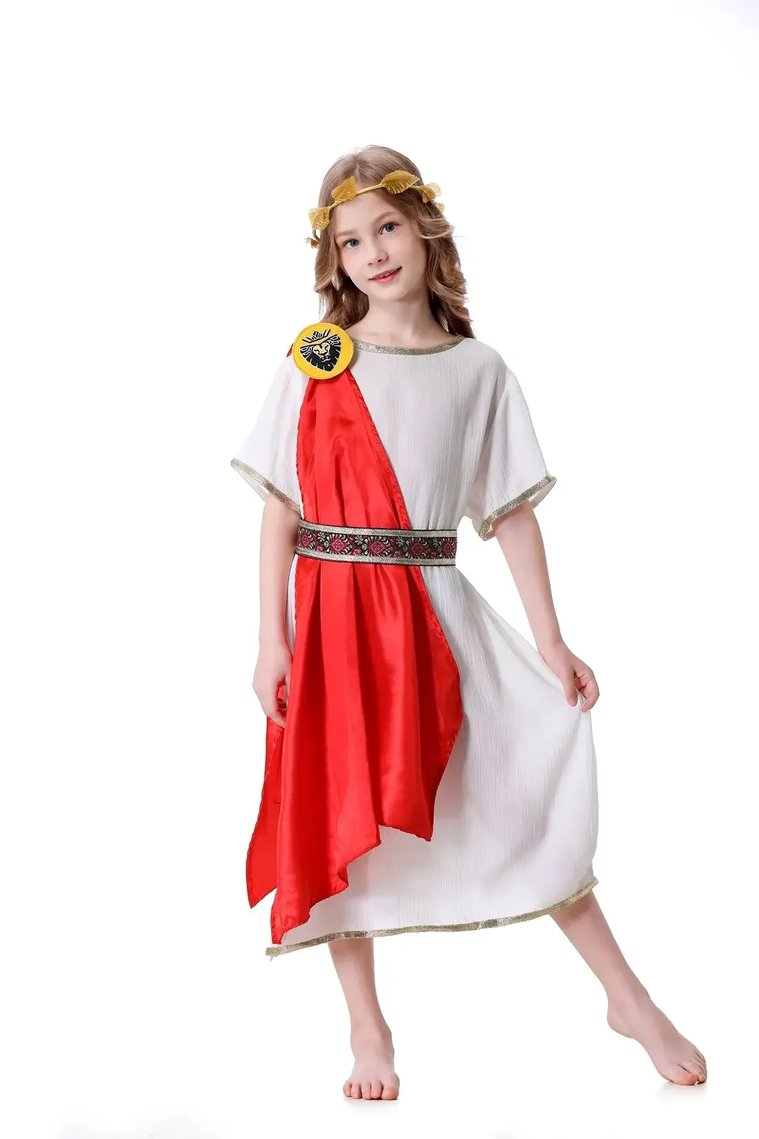 Boy Girl Ancient Greek Mythology God Zeus Costume for Children Kids Grecian Roman Toga Cosplay Halloween Costumes