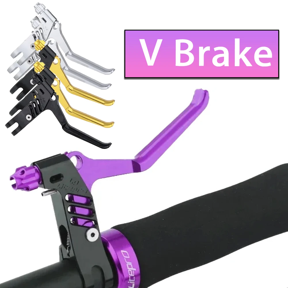 

Litepro V Brake lever Double Mechanical Brake Lever Bicycle Brake Handle Aluminum Alloy Purple for Bmx Folding Bike