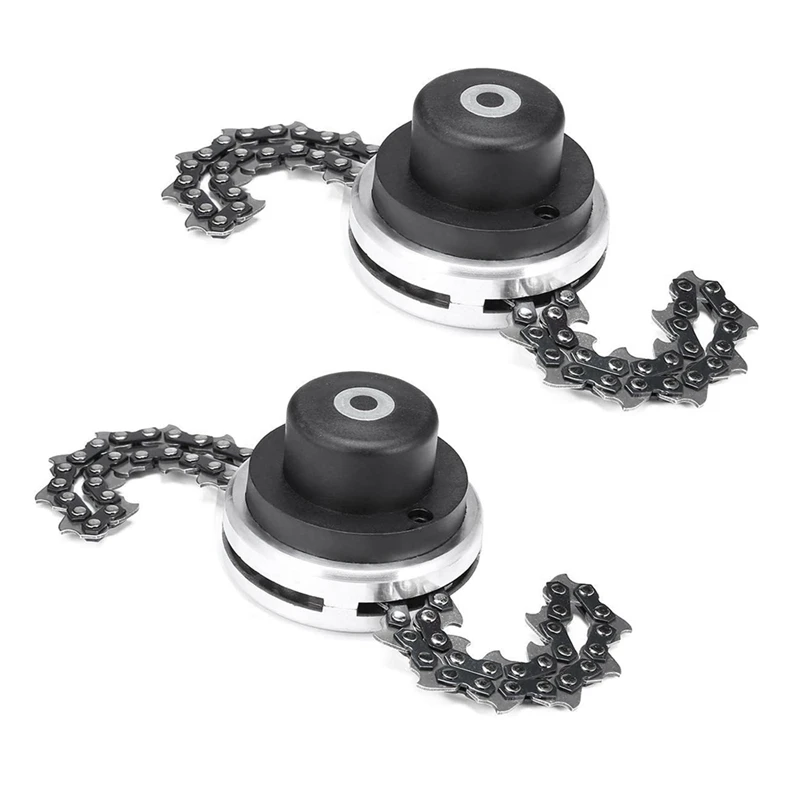 2X Trimmer Head With Coil Chain Cutter Blade Lawn Mower Head For Straight Shafts Lawn Mower Replacement