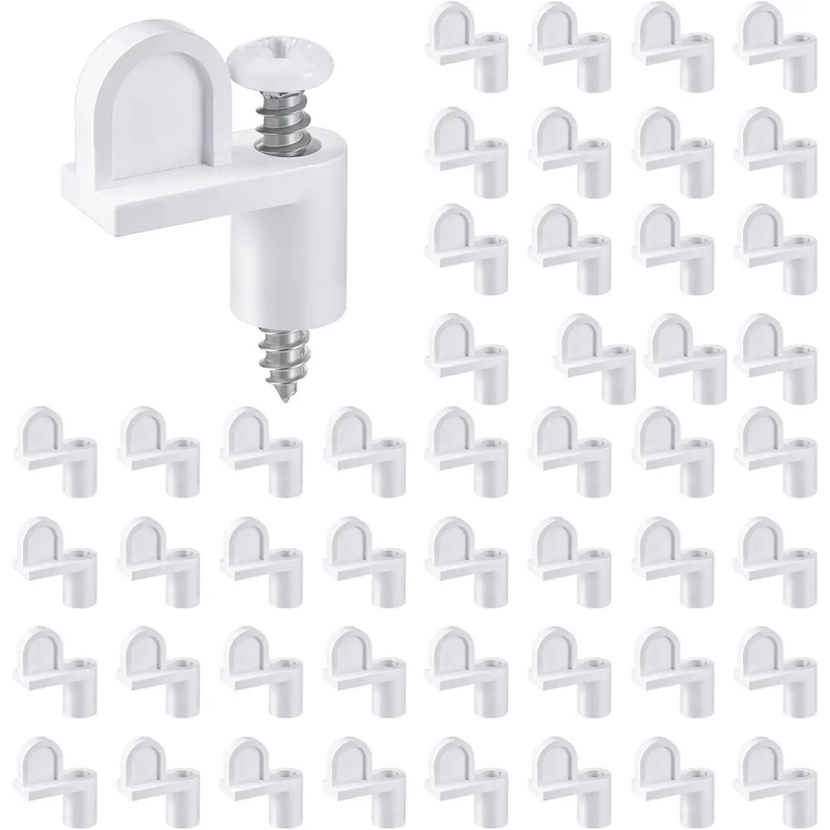 A354K 48 Pack 3/8 in Nylon Window Screen Clip with Screws Offset Clips for Fastens Storm Window, Storm Panels(White) SUMMER